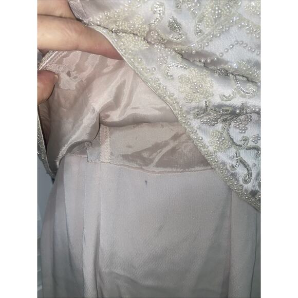 Cameron Blake by Mon Cheri Mother Of The Bride Dress Gown Beige Off White Sz 14 - Picture 3 of 13